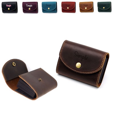 Leather Men's Wallet– 12-Card Organizer with Snap Closure