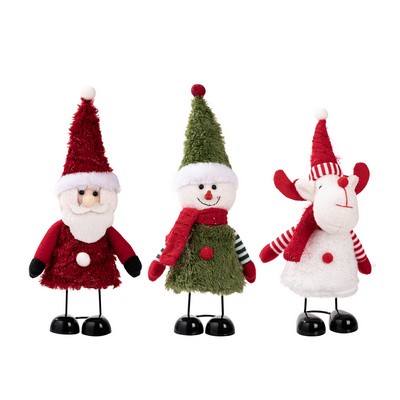 Christmas Spring Feet Figurine Snowman Desktop Ornament Santa Table Decor