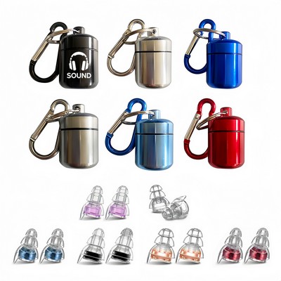 Reusable Concert Earplugs 24dB Noise Reduction for Music Sleep and Travel with Metal Case