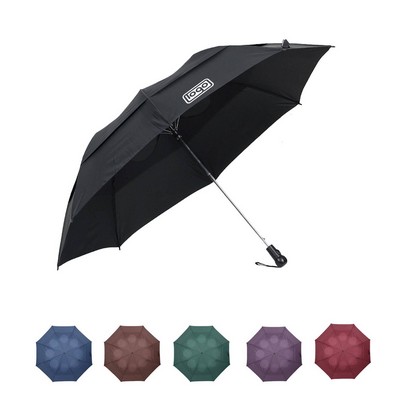 Double Layer Windproof Semi Automatic Umbrella
