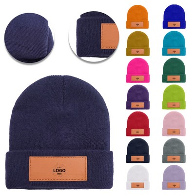 Unisex Warm Winter Hats Acrylic Knit Cuffed Beanie