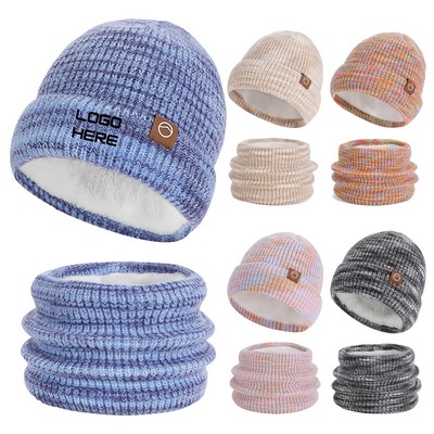 Winter Knit Beanie and Neck Warmer Set