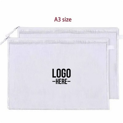 A3 Size Large Mesh Zipper Pouch