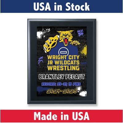 Solid Black Wood Award Plaque with UV Printed Direct to Wood-7x9