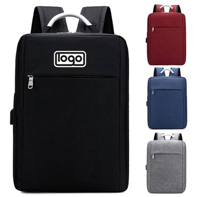 Mens Business Laptop Backpack w/ USB Charging Port