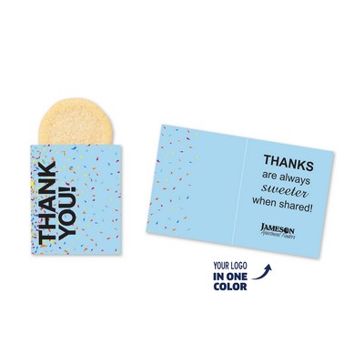 One Color Foil-Stamped Stock Gratitude Mini Sweeter Card with Single Sugar Cookie