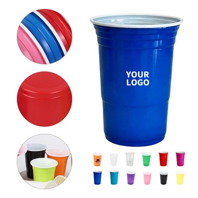 Double Wall Tri Edge Plastic Stadium Cup 16 Ounce Capacity