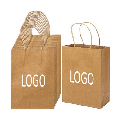 8.3" x 4.3" x 10.6" Kraft Paper Bags With Handles