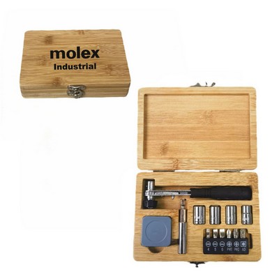 13 Piece Bamboo Box Tool Kit