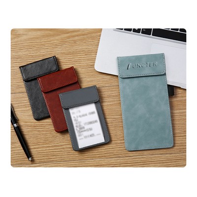 4.92 x 3.15" Magnetic PU Leather Clipboard