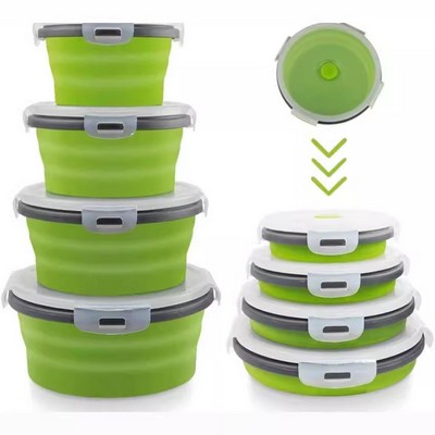 4-Piece Collapsible Silicone Food Storage Containers