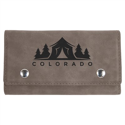 Gray Card & Dice Set, Laserable Leatherette, 6-1/2"x3-3/4"