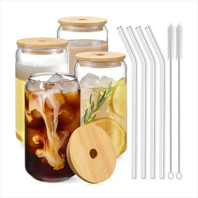 Glasses with Bamboo Lids(Ocean)