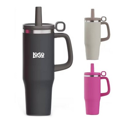 40oz Tumbler with Straw Lid and Handle