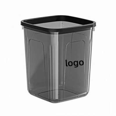 Extra Large Transparent Trash Bin with Reinforced Rim for Home and Kitchen Use