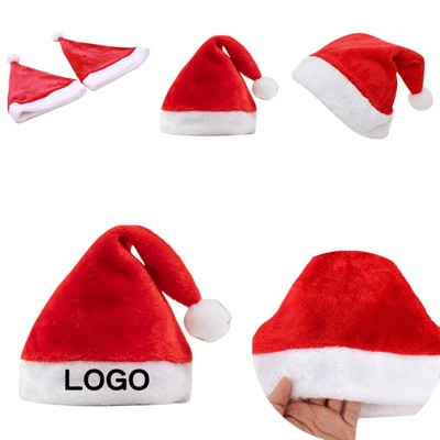 Embroidery Velvet Classic Santa Cap for Adult
