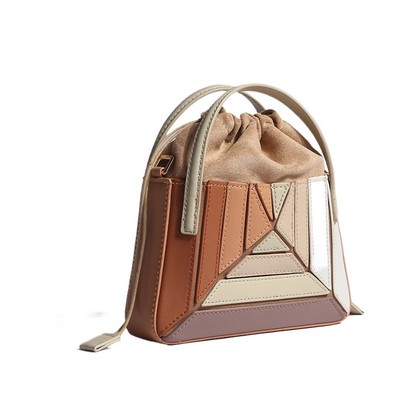 Turkish-inspired Ruched Color-block Mini Handbag