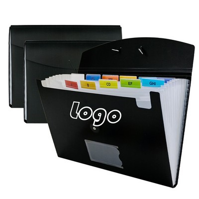 7-Pocket Expandable File Organizer with Labels, Durable Plastic File Holder