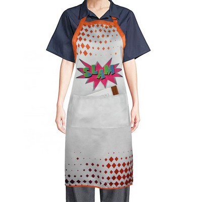 Full-Color Classic Bib Apron with Adjustable Neck – 6 oz Polyester Twill (Dye Sublimation)