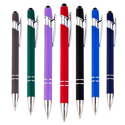 Soft touch Metal Aluminum Stylus Ballpoint Pen