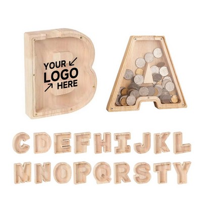 Wooden 26 Alphabet Piggy Bank
