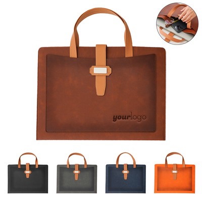 PU Leather A4 Document Bag