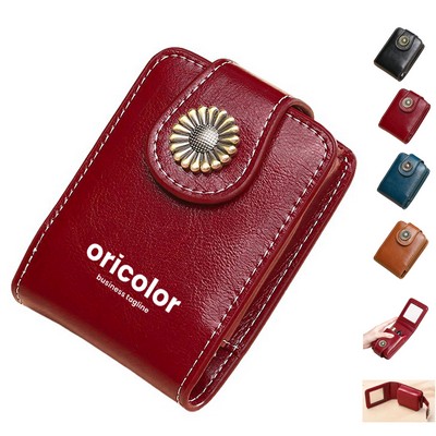 PU Leather Lipstick Case With Mirror