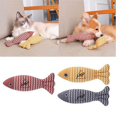 Linen Catnip Plush Fish Cat Toy Kitty Stuffed Toys