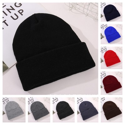 Fleece Lined & Thickened Unisex Adult Knit Cuffed Beanie Hat