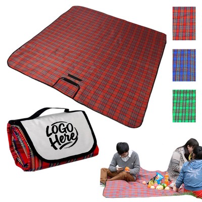 Outdoor Moisture-Proof Foldable Plaid Picnic Mat - 78" x 59"