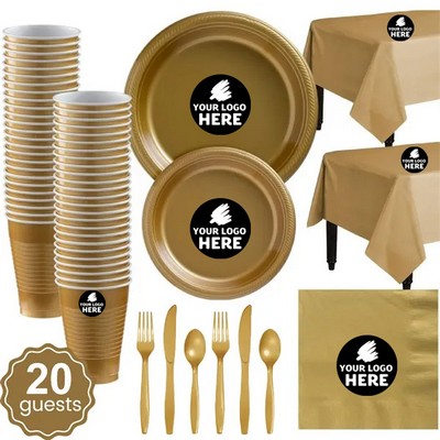 Eco-Conscious Party Tableware Bundle for 20