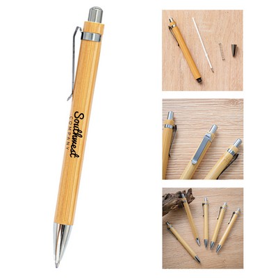 Bamboo Retractable Ballpoint Pen