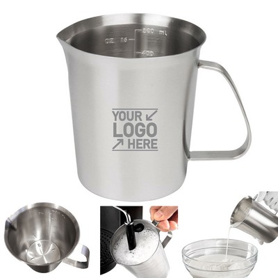 Stainless Steel Milk Frothing Pitcher 16 oz