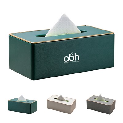 Modern PU Leather Tissue Box Napkin Organizer