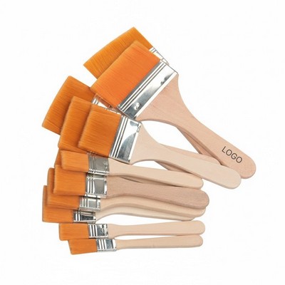 Multi-Purpose Nylon Flat Brush Set Heat-Resistant BBQ Oil Brush Professional Gesso Art Brush