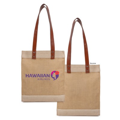 Premium Weave Golden Jute Tote