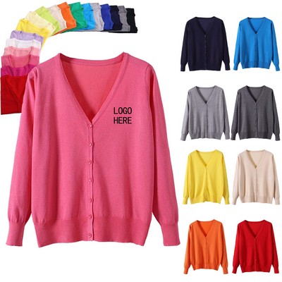 Classic Solid Color Knit Cardigan