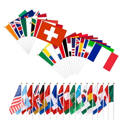 Double Sided Small Hand Held National Stick Flags 8.3"x5.5"