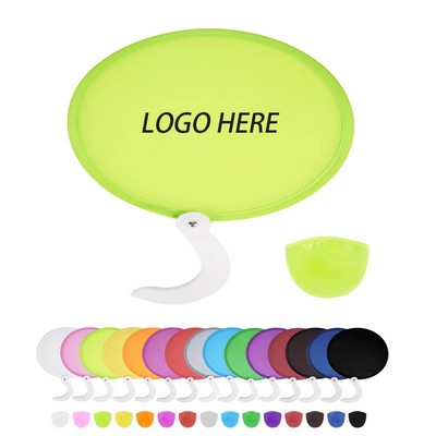 Pop Up Twist Fold Hand Fan with Handle