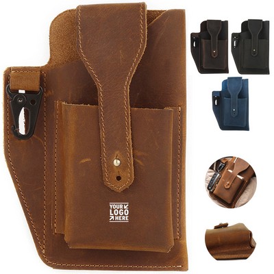 Premium Leather Phone Belt Carrier