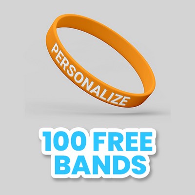 Colorfilled Silicone Wristband Bracelet - 1/2"