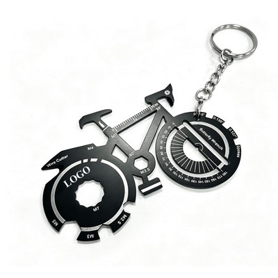 20-in-1 Bicycle Multi Tool Card w/Keyring