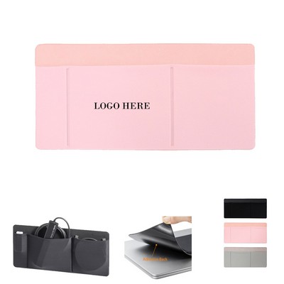 Portable Laptop Accessories Organizer With Stick-On Mouse Pocket