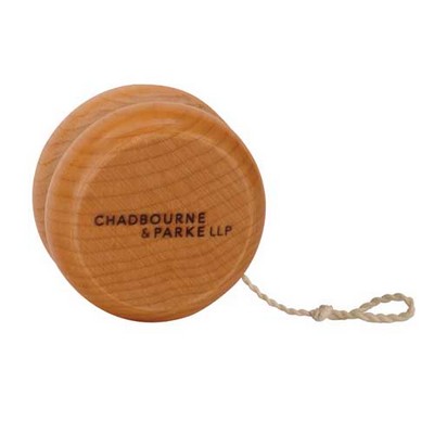 YOYOP-NAT - Natural Finish Wooden Yoyo - 1 side imprint