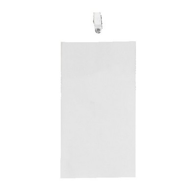 4" x 8" Blank Oversized Vertical Vinyl Pouch with Bulldog Clip