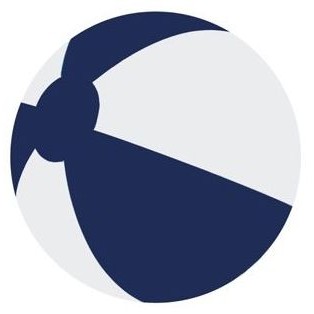 White/ Navy Blue 16" Inflatable Two Color Beach Ball