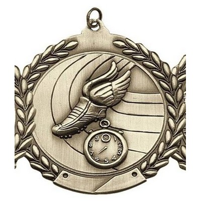 Medal, "Track" Die Cast - 2 3/4" Dia.