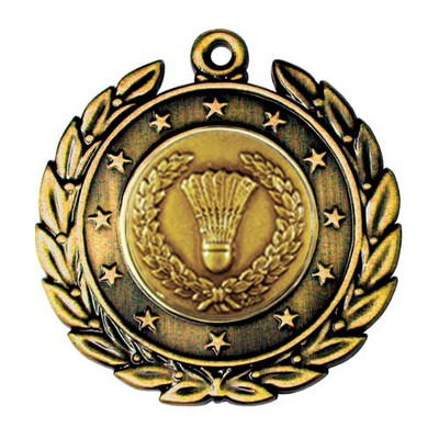Stock Star Wreath 2" Medal- Badminton