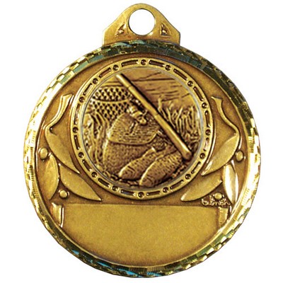 Stock Diamond Struck 2" Medal- Fishing