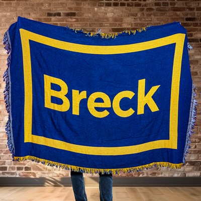 Custom 2-Layer CottonWeave™ Throw Blanket, USA-made. Size M.